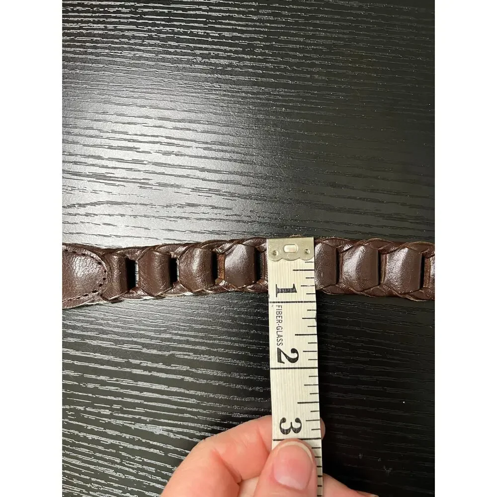 Vintage 90's preppy leather chain link belt